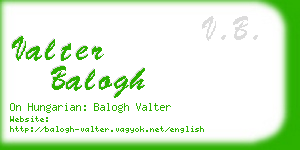 valter balogh business card